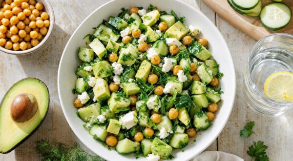 Salade concombre-avocat-feta : prête en 15 min, cale mieux qu’un plat chaud si vous évitez ce geste fatal