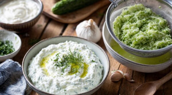 Si votre tzatziki finit toujours en soupe, cette astuce grecque avec le concombre va tout changer à l’apéro