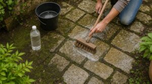 Terrasse pleine de mousse qui devient une patinoire : arrêtez le karcher, ce simple ingrédient de cuisine à 1 € suffit