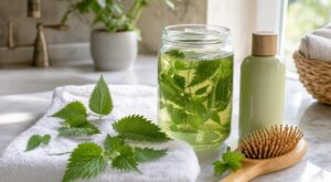 Arrêtez de l’arracher : cette mauvaise herbe gratuite en eau de rinçage change des cheveux ternes en crinière
