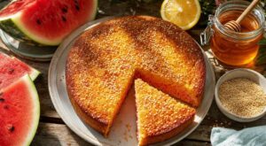 Ce gâteau grec sans beurre ni œufs bluffe vos invités cet été : personne ne devine ce fruit d&rsquo;été caché dans la pâte