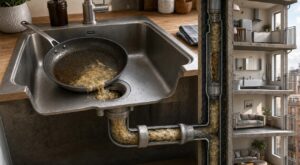 Cette erreur avec la graisse de cuisson dans l’évier peut inonder un voisin et vous coûter jusqu’à 600 €