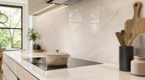 Crédence de cuisine : les cuisinistes lâchent le carrelage pour cette surface sans joints qui se nettoie d’un geste