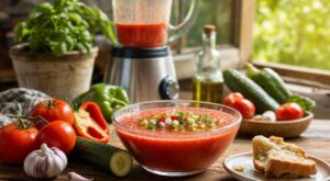 Gaspacho andalou : ce morceau de pain rassis évite l’huile qui flotte, mais seulement si vous l’utilisez ainsi