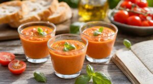 J’ai retrouvé cette mousse de tomate du cahier de ma mamie : sans gélatine, 5 minutes, elle a changé nos apéros d’été