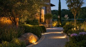 Jardin : arrêtez les projecteurs blancs, les paysagistes jurent par ce nouvel éclairage au sol le soir