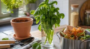 Ne faites plus cette erreur avec le basilic du supermarché : ce déchet de cuisine insoupçonné peut vous en donner à vie