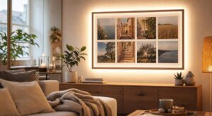 Plus personne n’empile ses albums photo : cette déco lumineuse les remplace dans les salons les plus chaleureux