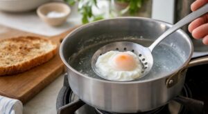 Si vos œufs pochés sont toujours ratés, ce geste de 30 secondes avec un ustensile banal remplace le vortex