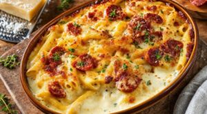 Si votre gratin de pâtes au chorizo est toujours sec, cette sauce ultra-fluide à verser dessus change tout