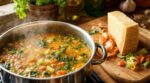 Soupe fade, bouillon trop clair : cette croûte de fromage que vous jetez encore change tout dans la casserole