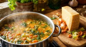 Soupe fade, bouillon trop clair : cette croûte de fromage que vous jetez encore change tout dans la casserole