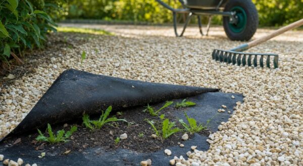 Tout le monde met un géotextile sous les graviers : cette erreur fait exploser les mauvaises herbes au printemps