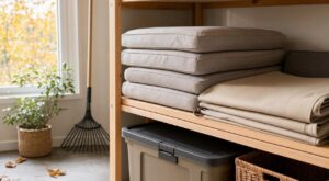 Vous rangez coussins et voile d’ombrage au garage ? Cette erreur de septembre les tache pour de bon