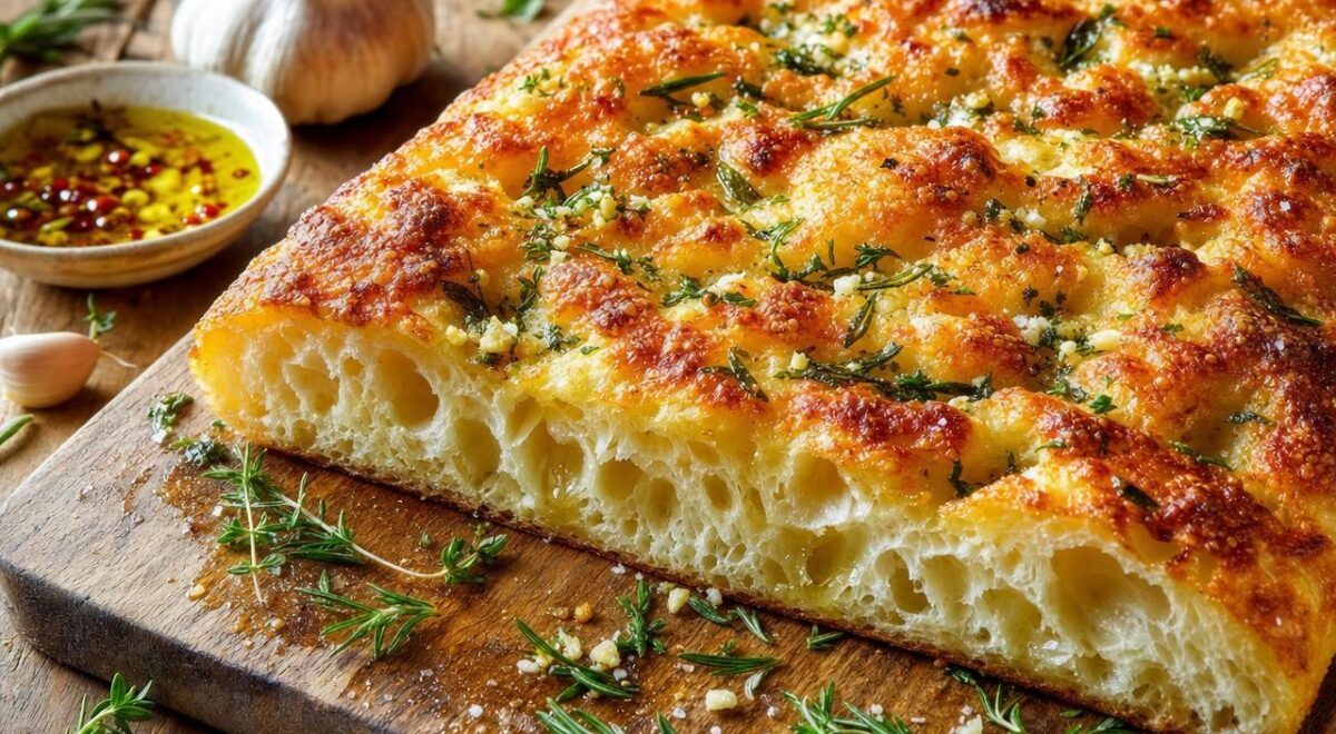 Cette focaccia au cheddar à croûte ultra croustillante cartonne, ne faites jamais ce geste
