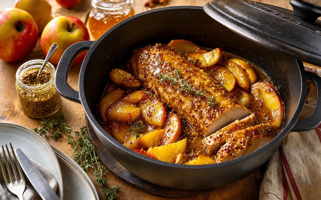Dîner réglé en 45 min : ce filet mignon miel-moutarde aux pommes cache un secret de sauce qui rend accro
