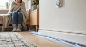 Froid aux pieds malgré 20 °C ? Ce geste au ras des plinthes, utilisé par les diagnostiqueurs, révèle un souci chez vous