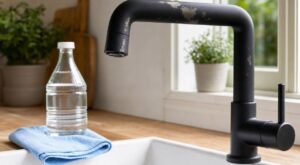 Je frottais mon robinet noir mat au vinaigre blanc : cette erreur invisible l’a détruit sans que je m’en rende compte