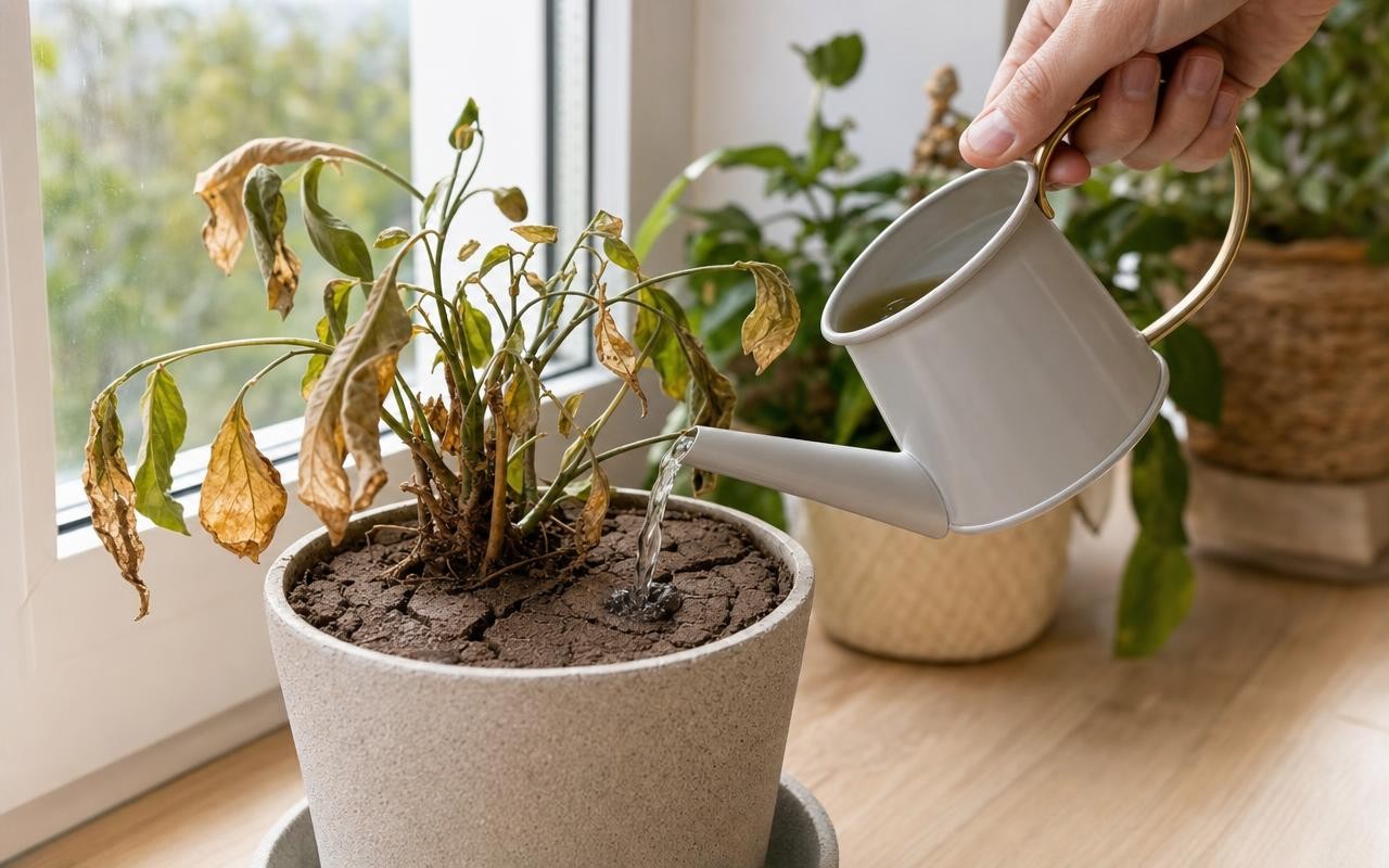 Plante assoiffée après plusieurs jours sans eau : cette erreur d’arrosage que font (presque) tous peut la condamner