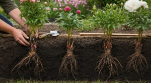 Vous plantez vos pivoines à 10 cm ? Pour les paysagistes, c'est l'erreur qui ruine la floraison