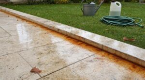 Anti-mousse sur la pelouse : ce geste que tous font au ras de la terrasse ruine vos dalles claires après la pluie