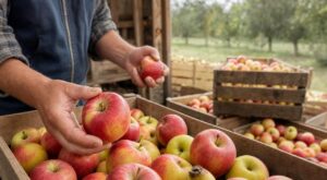Avant de stocker les pommes en cagette pour tout l'hiver : c'est l'état de la queue qui décide de leur garde chez les maraîchers