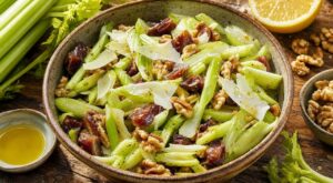 Céleri branche : cette salade croquante aux dattes et noix vous évite le geste qui le rend tout mou