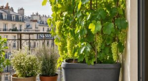 Deux voisins ont installé une vigne sur leur balcon : un seul récolte du raisin de table dès le mois d'août grâce à ce bac de 35 litres