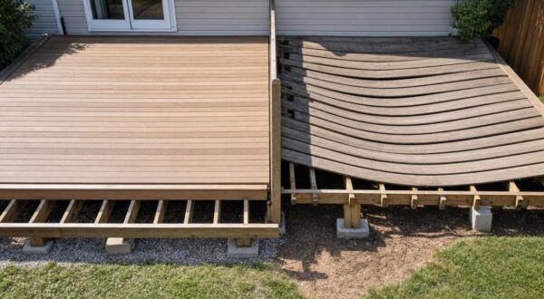 Deux voisins ont posé la même terrasse en bois le même week-end : deux étés plus tard, un seul doit soulever l'ensemble de ses lames