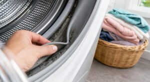 Elle lavait tout son linge à 30 °C depuis deux ans : ce que le réparateur a trouvé sous le joint du lave-linge explique l'odeur des serviettes