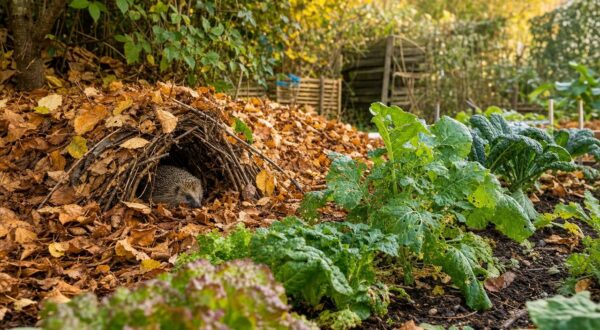 Les anciens laissaient toujours un tapis de feuilles mortes en octobre : ce refuge à hérissons protège tout le potager des limaces