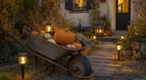 On s'obstine tous à acheter des décors d'Halloween en plastique : une brouette et des lampes solaires font tout l'effet le 31 octobre