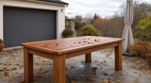 On s'obstine tous à rentrer la table en teck au garage dès octobre : les fabricants recommandent l'inverse pour éviter les fentes